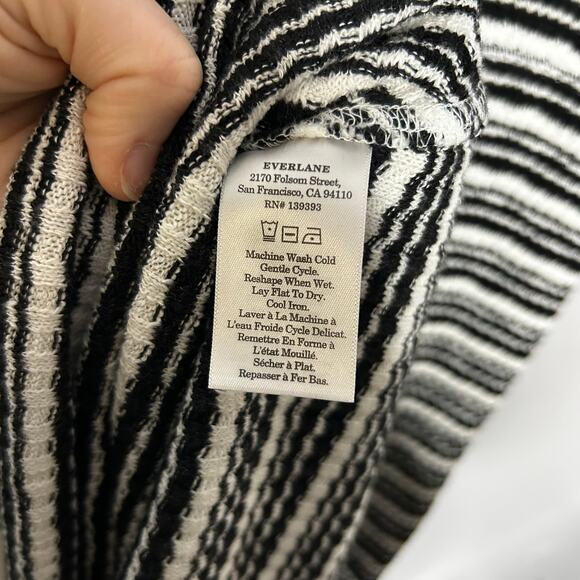 Everlane The Rib Knit A-line Tank Maxi Dress Women's Large Stripes Black White - Picture 10 of 13